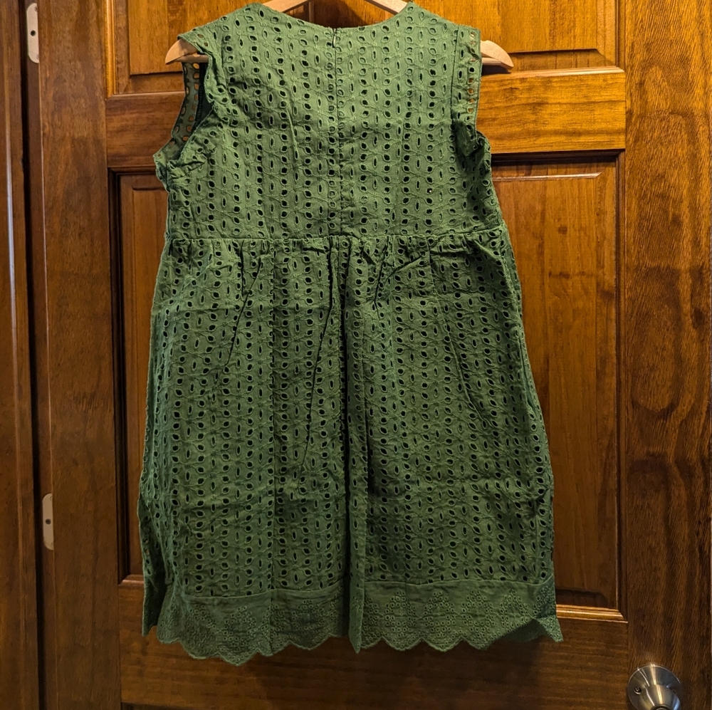 5/$20 Elegant Green Eyelet Mini Dress with shorts(romper) - Picture 2 of 6